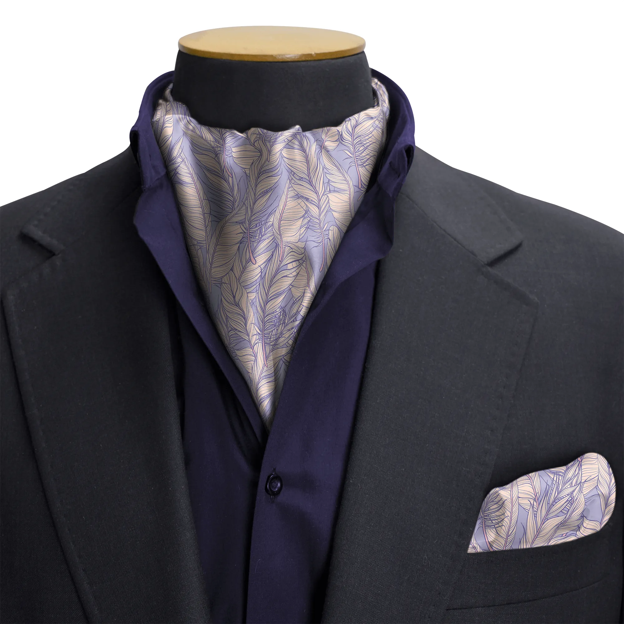 FLAMINGO SILK CRAVAT & POCKET SQUARE SET