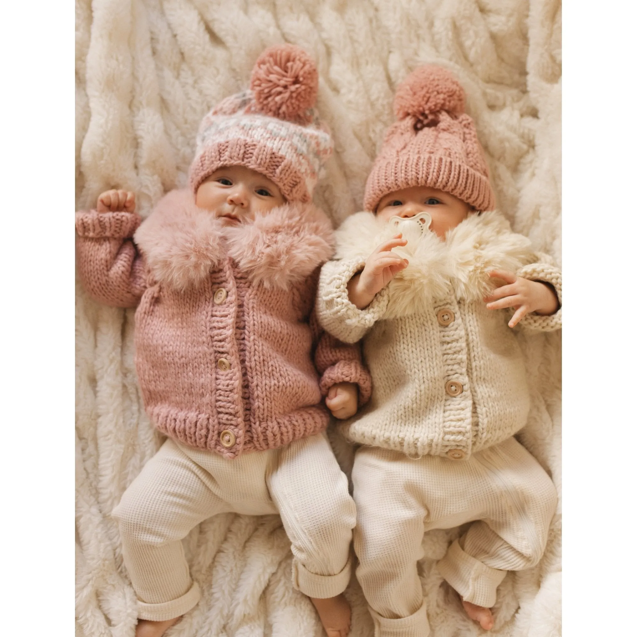 Fur Collar Rosy Cardigan Sweater for Baby & Toddler