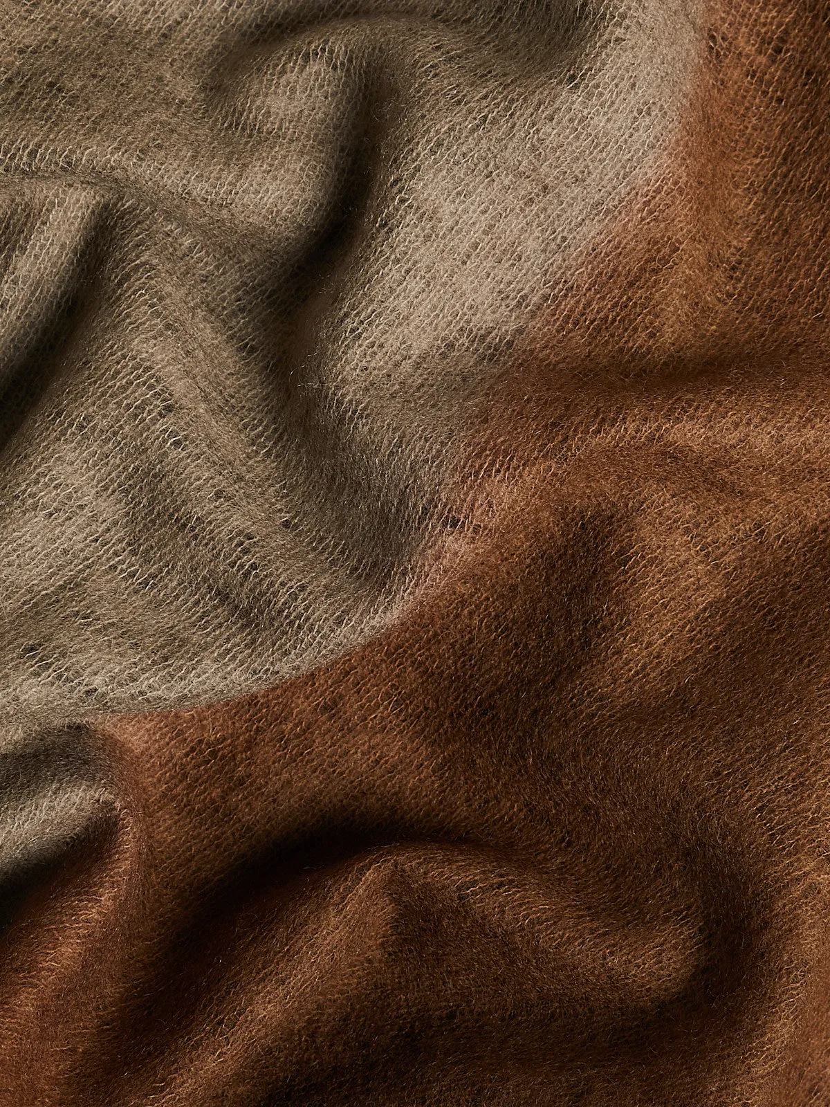 Fuzzy Feutre Two Tone Shawl in Silver Mink   Camel