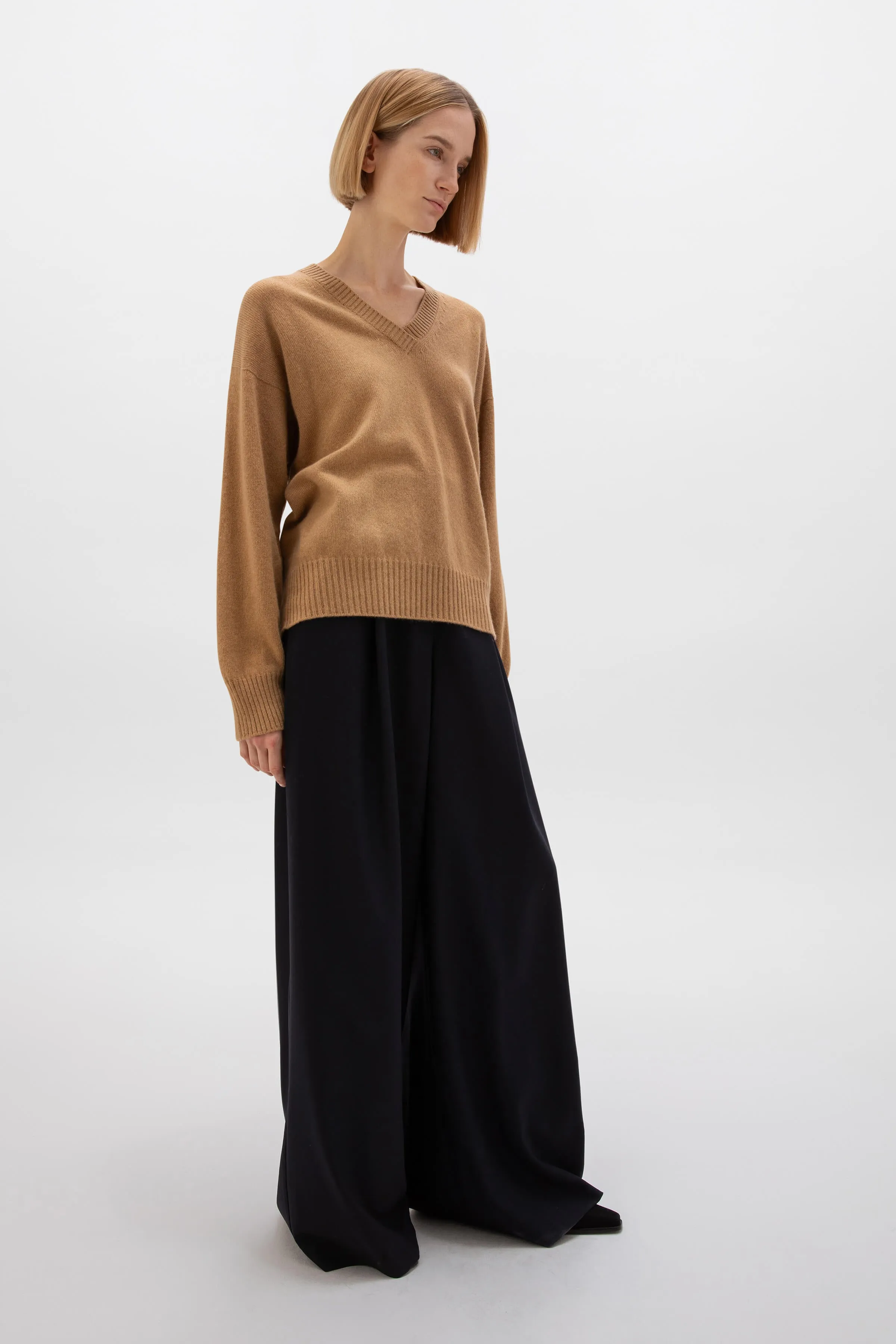 Gauzy Cashmere V Neck