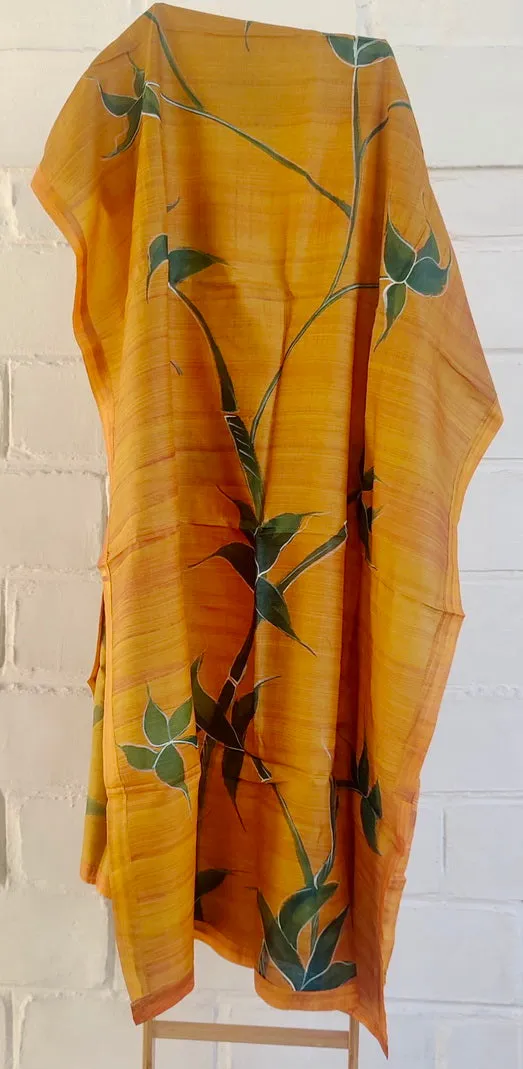 HAND PAINTED PURE TUSSAR SILK FABRIC SUIT SET