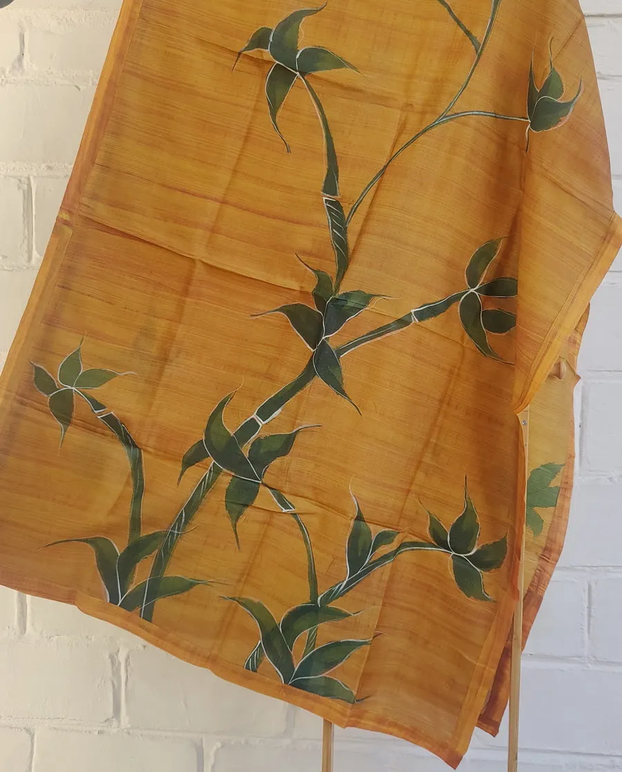 HAND PAINTED PURE TUSSAR SILK FABRIC SUIT SET