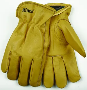 Heatkeep 98RL-XL Driver Gloves, Men's, XL, 10-1/2 in L, Keystone Thumb, Easy-On Cuff, Cowhide Leather, Gold