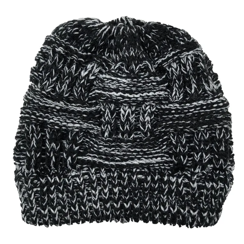 High Messy Bun Beanie Hat with Ponytail Hole BLXCK NORWAY™