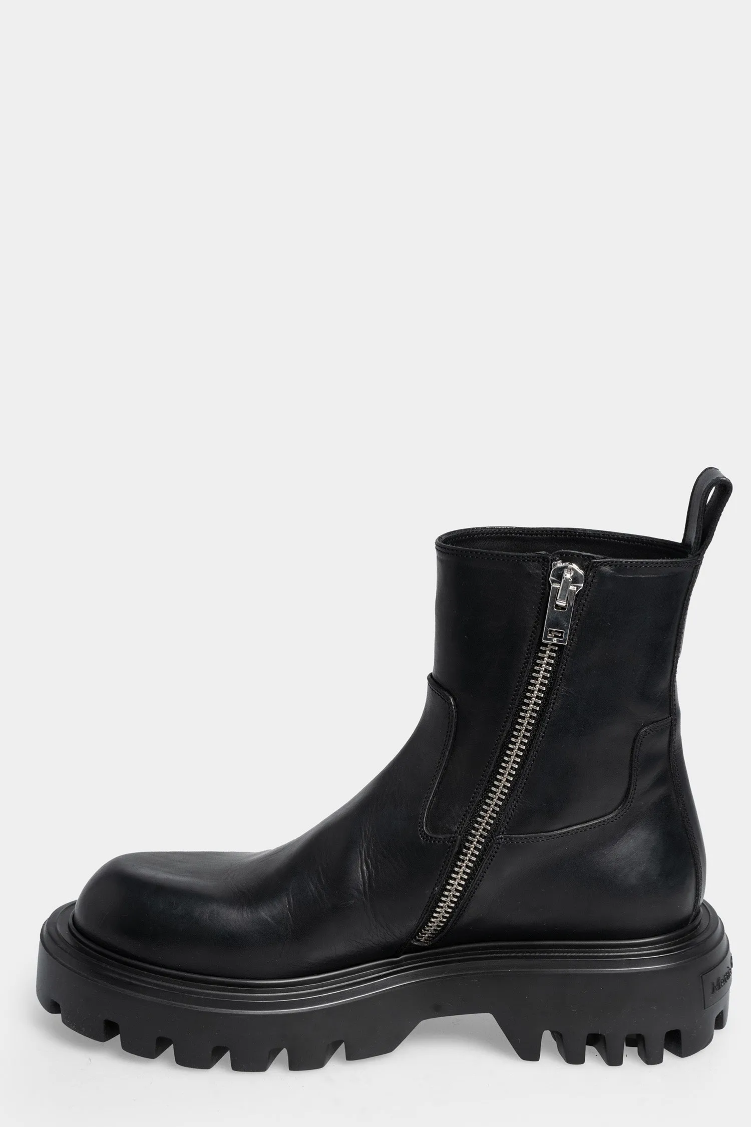 High top side zip boots