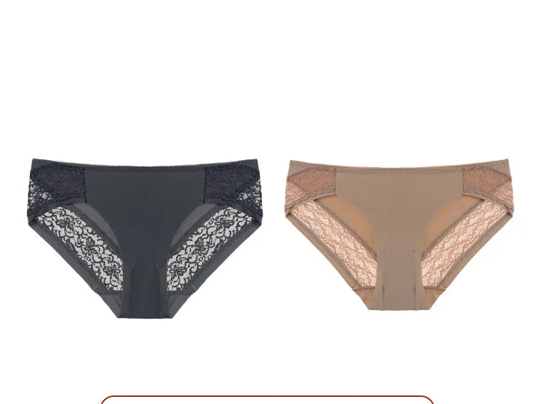 Ice Silk And Lace Low-waist Underwear