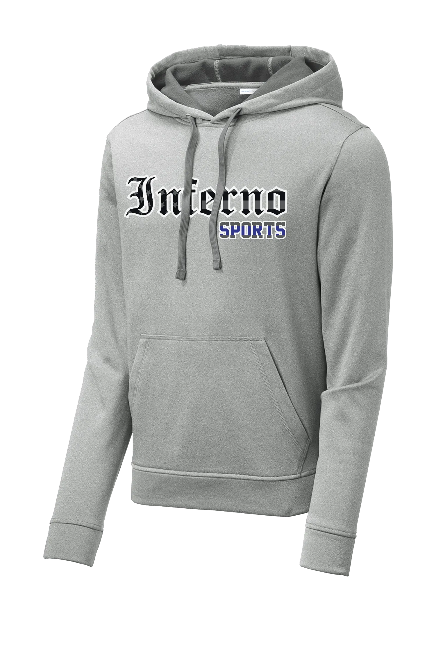 Inferno Heather Fleece Hooded Pullover -Blue Line Flag