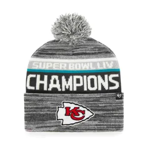 Kansas City Chiefs 2020 Super Bowl LIV Champions '47 Cuff Knit Pom Beanie Cap