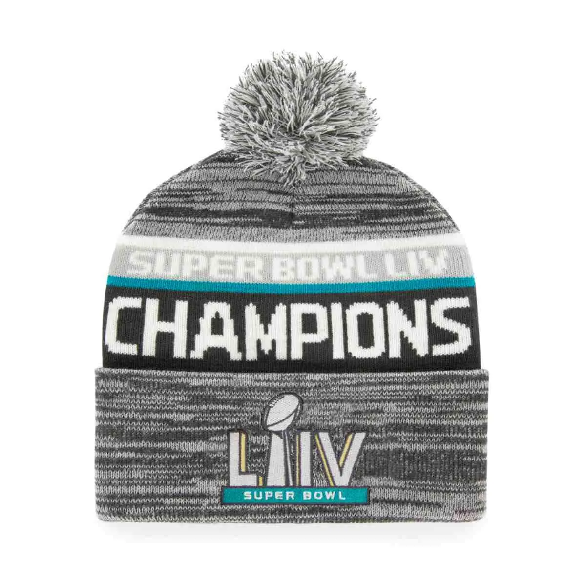 Kansas City Chiefs 2020 Super Bowl LIV Champions '47 Cuff Knit Pom Beanie Cap