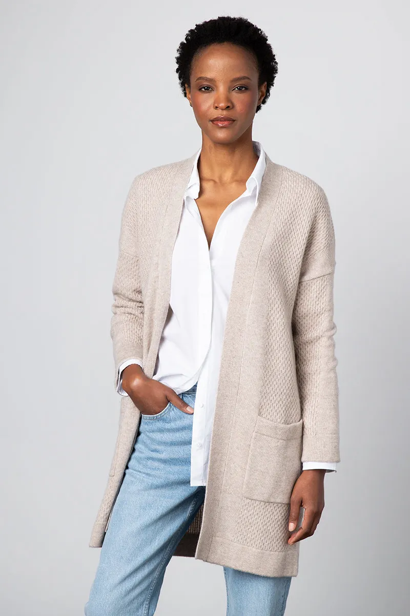 Kinross Cashmere Multi Texture Long Cardigan