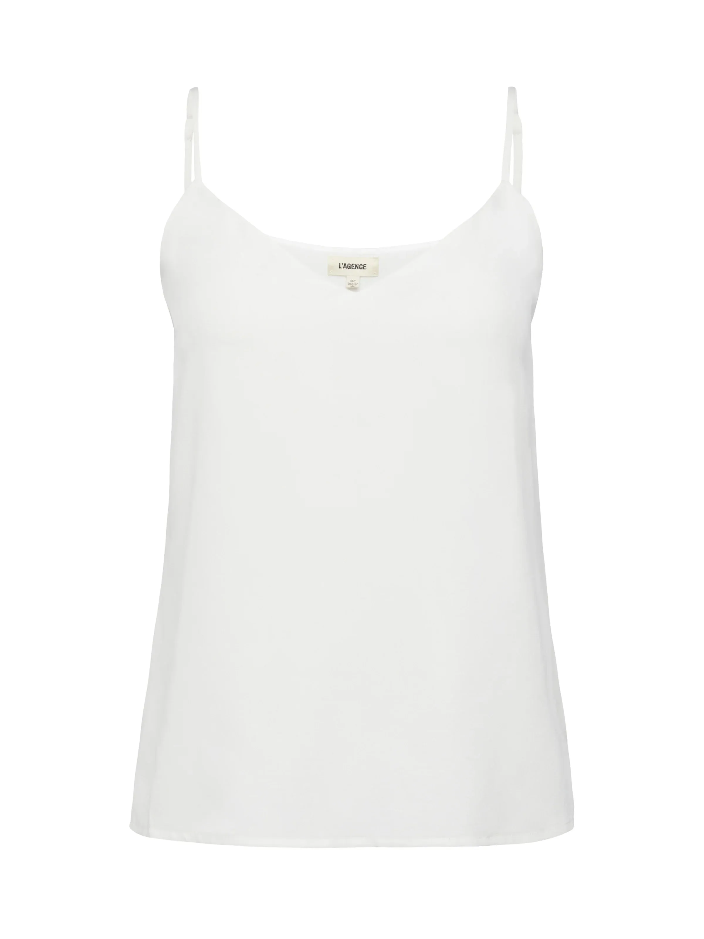 L'Agence Jane Spaghetti Strap Top in Ivory