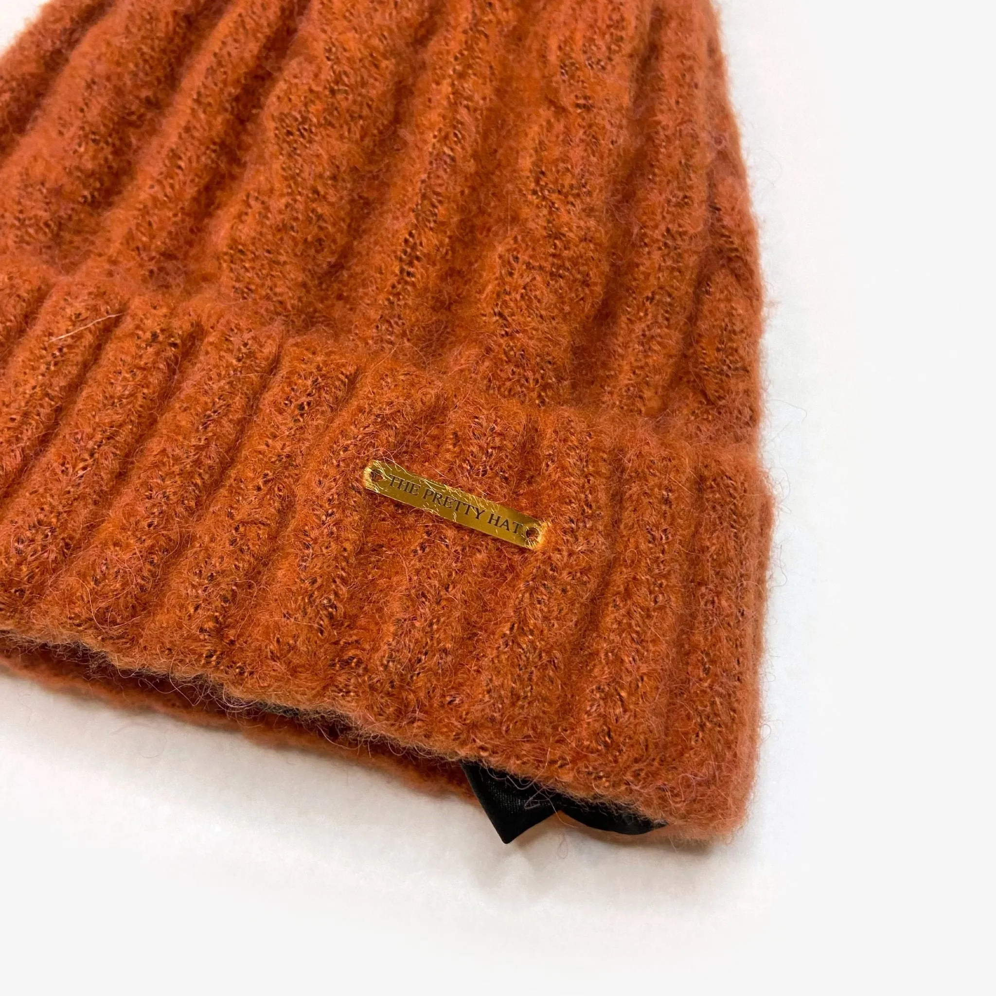 Laura Satin Lined Beanie With Detachable Pom - Pumpkin Spice