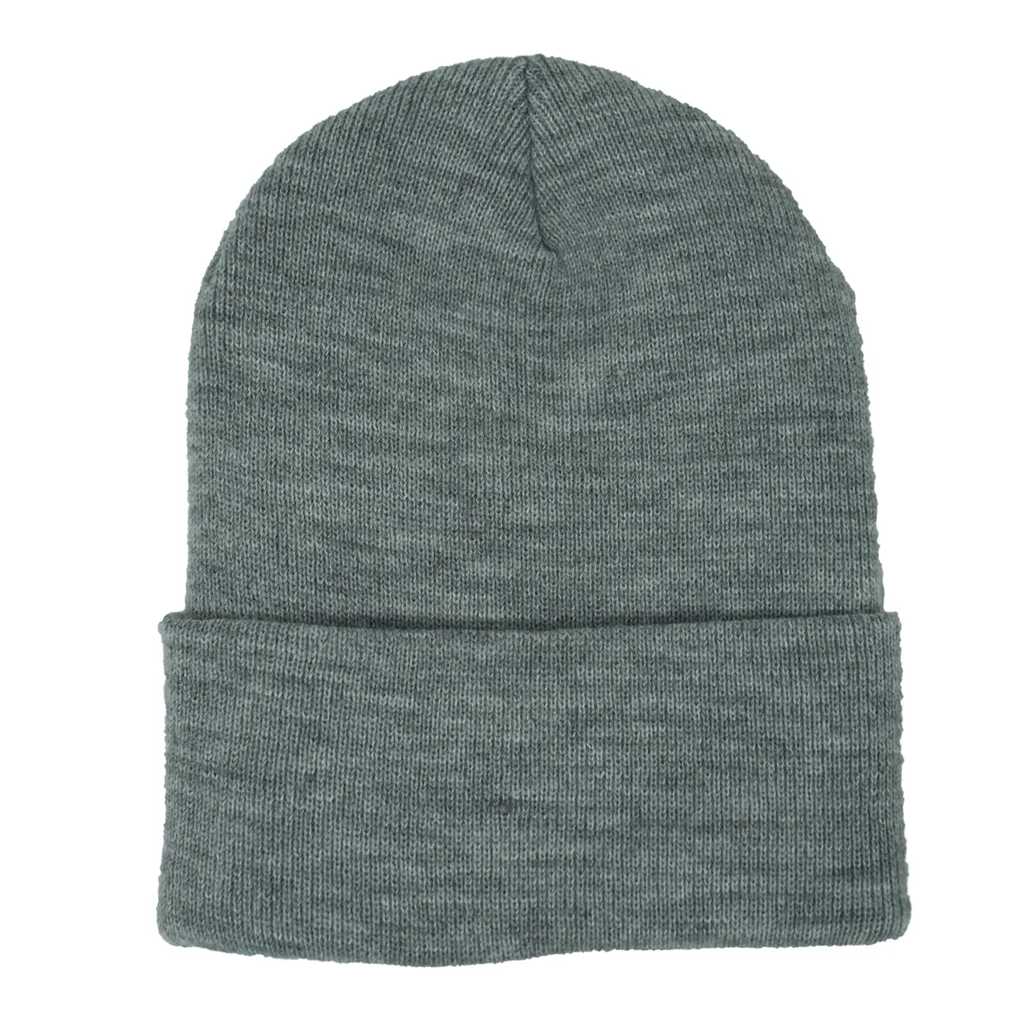 LEATHER ON HEATHER GREY BEANIE