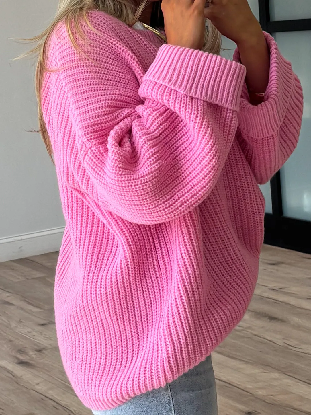 Ledger Chunky Knit Sweater | Bubblegum