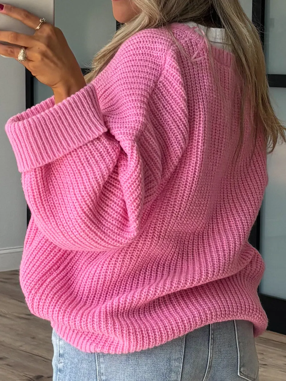 Ledger Chunky Knit Sweater | Bubblegum