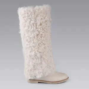 Lindsay - Retro Long Wool High-Top Boots