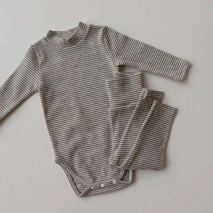 Long Sleeved Striped Loungewear Set