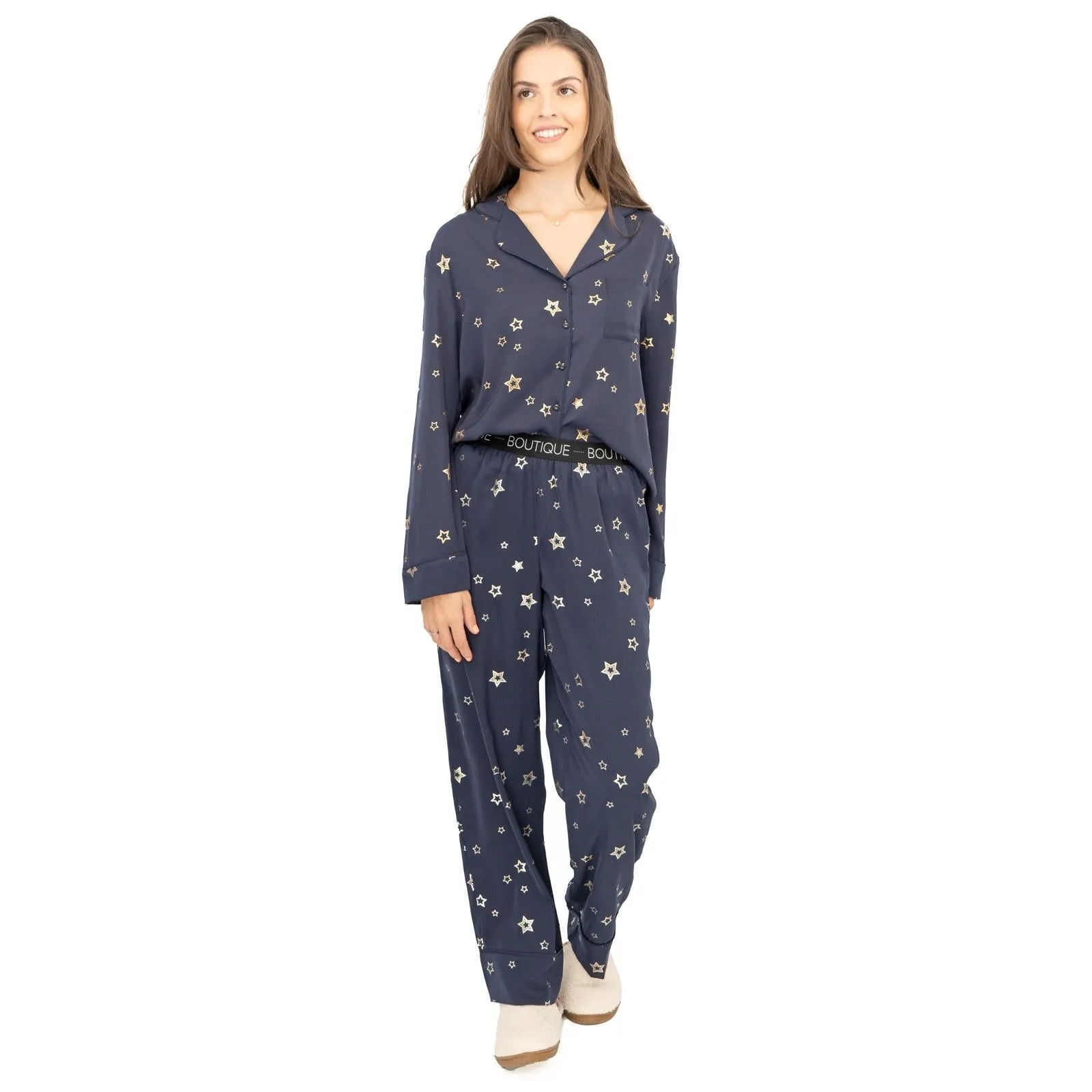 M&S Navy Star Pyjama Set