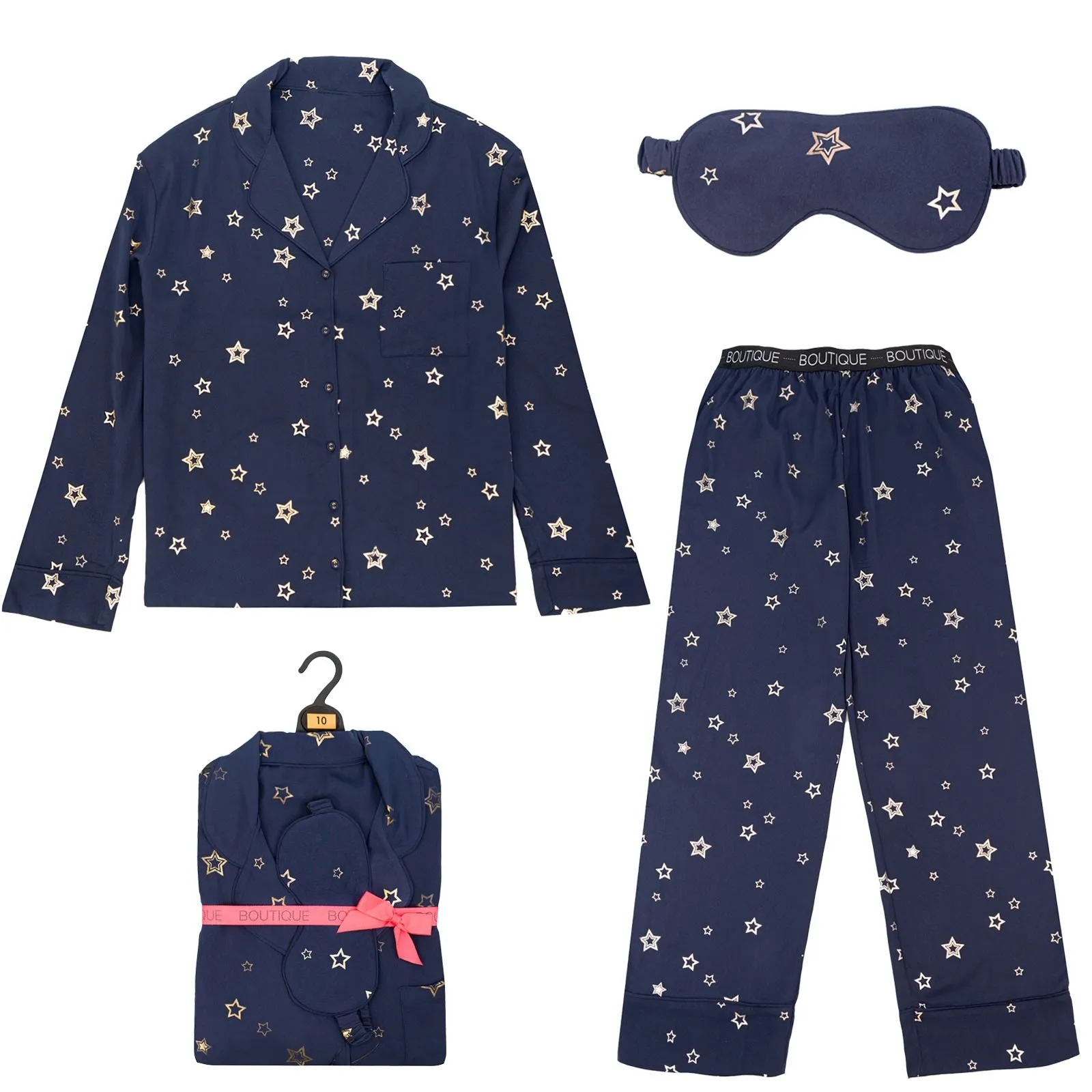 M&S Navy Star Pyjama Set