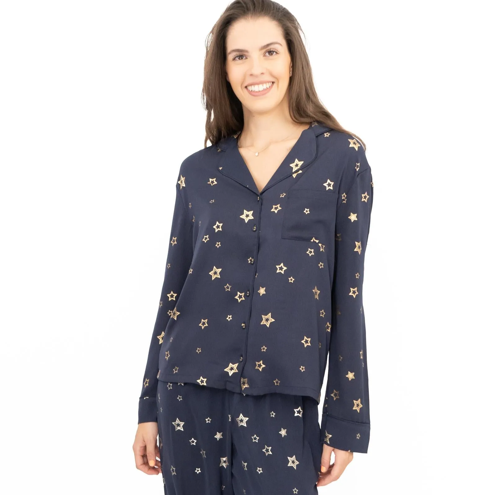 M&S Navy Star Pyjama Set