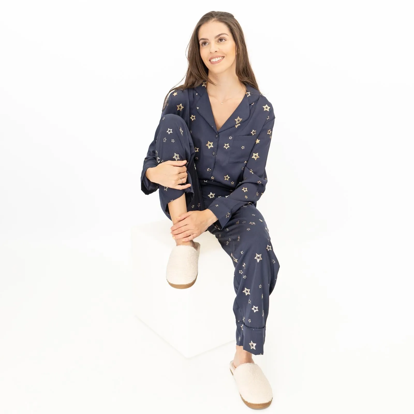 M&S Navy Star Pyjama Set