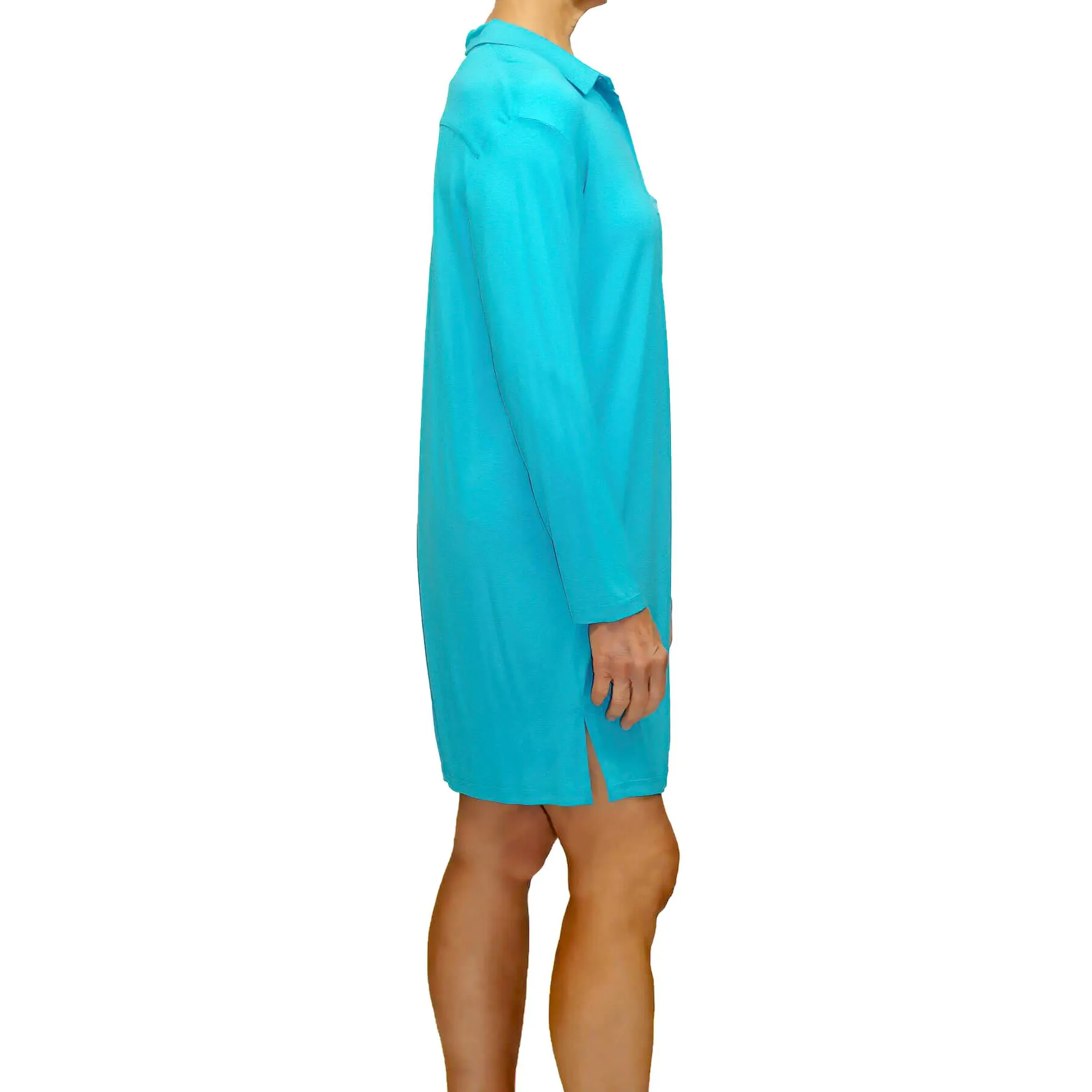 Megan Knit Lounge Shirt - Malta Blue