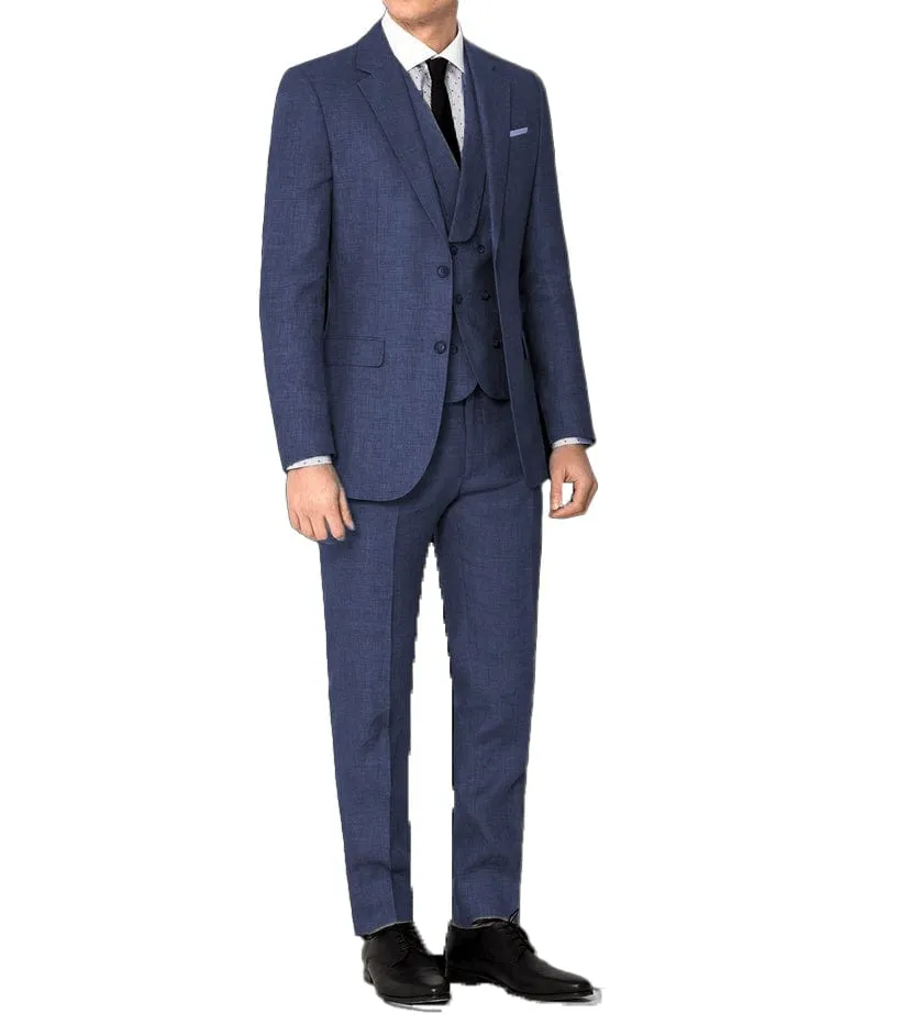 Men's 3 Pieces Linen Regular Fit Notch Lapel Fashion Suit