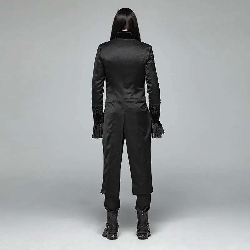 Men's Goth Single-Breasted Dovetail Overcoat