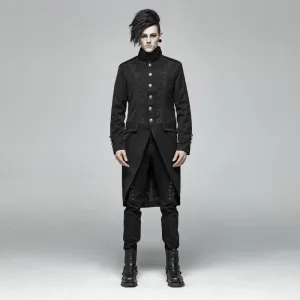 Men's Goth Single-Breasted Dovetail Overcoat