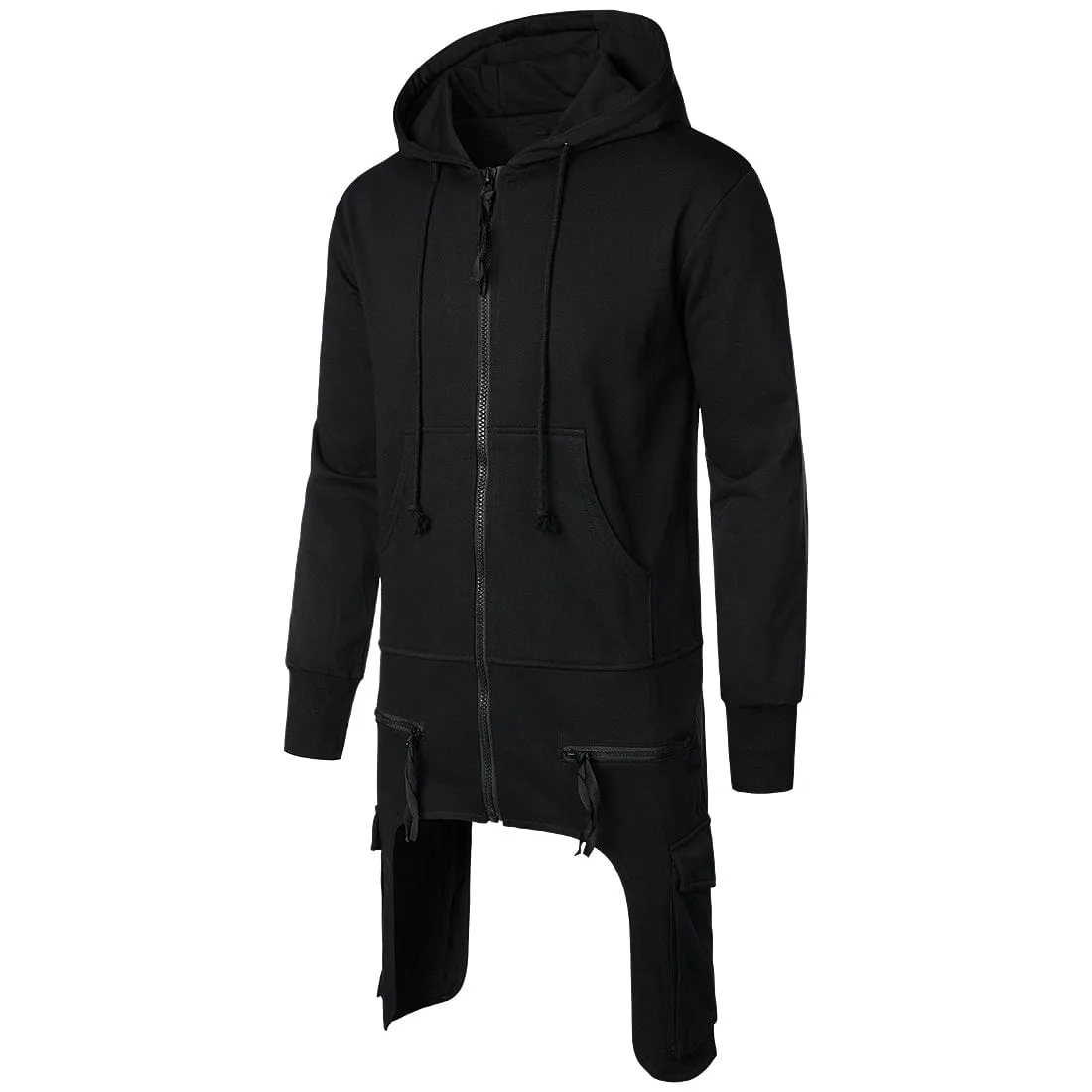 Men's Punk Irregular Splice Coat with Hood