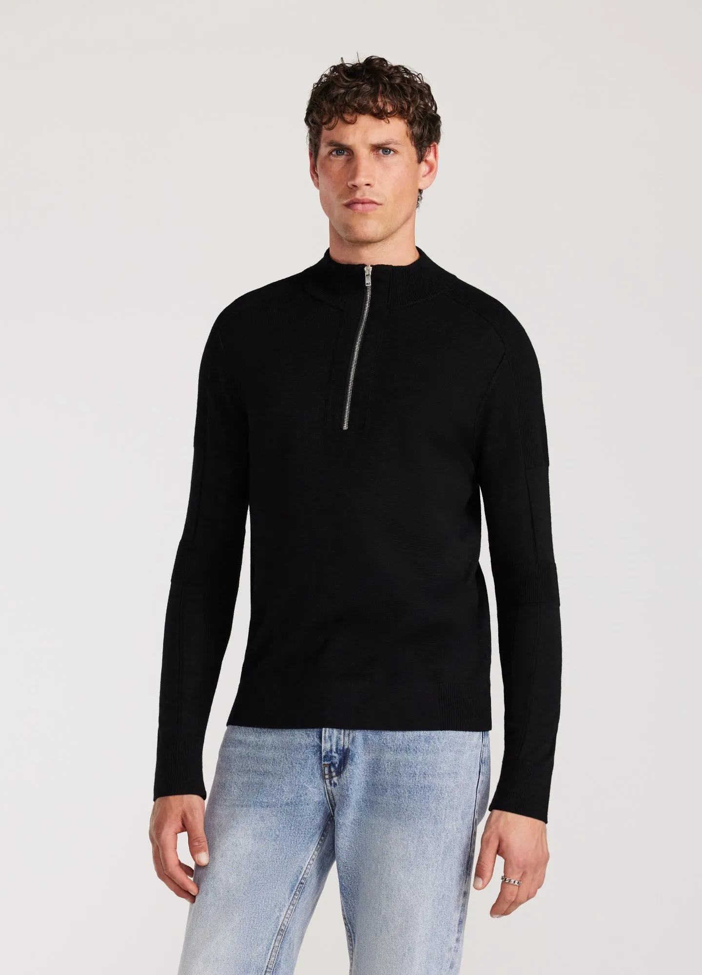 Merino Funnel Neck Sweater Black