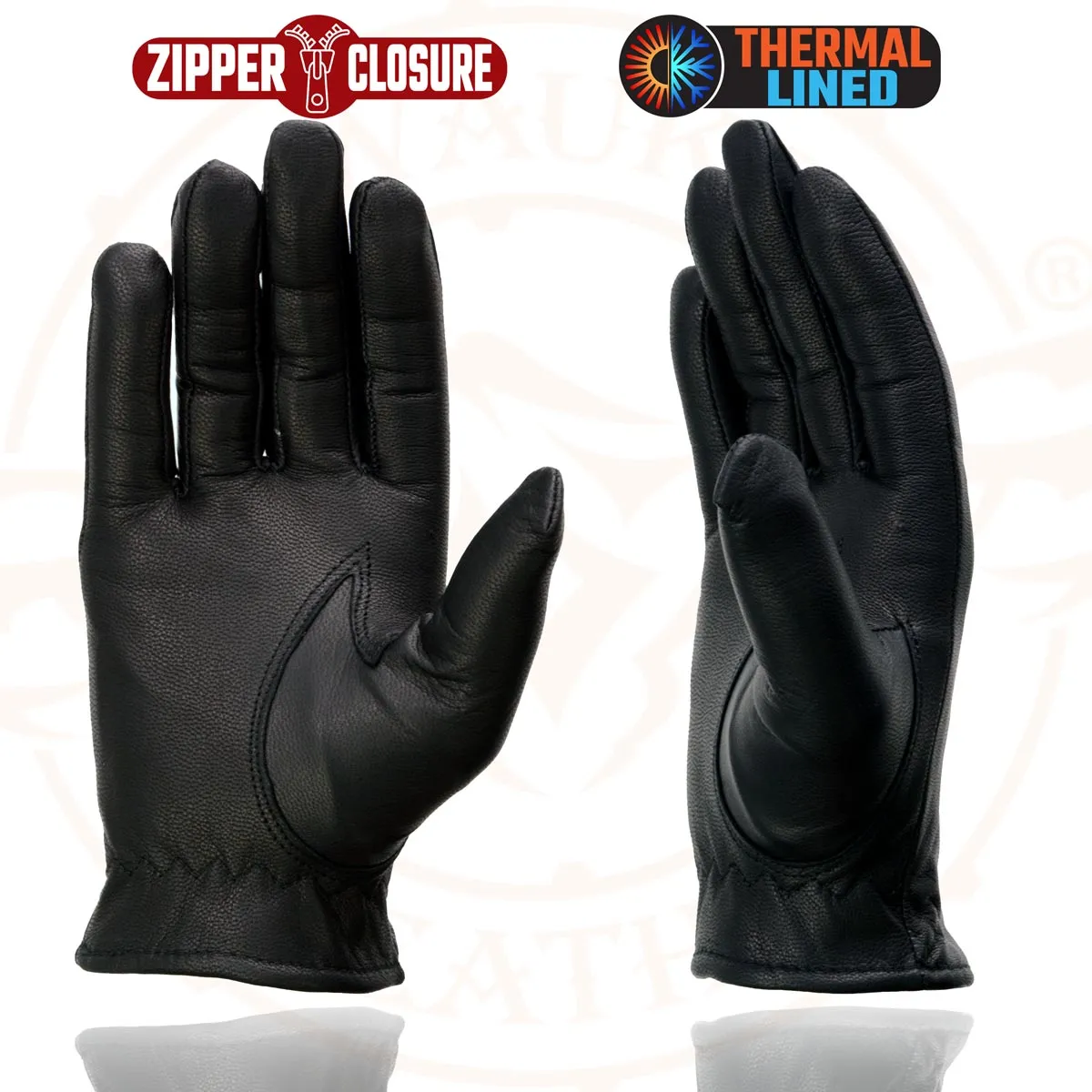 Milwaukee Leather SH728 Women's Black Leather Thermal Lined Motorcycle Gloves