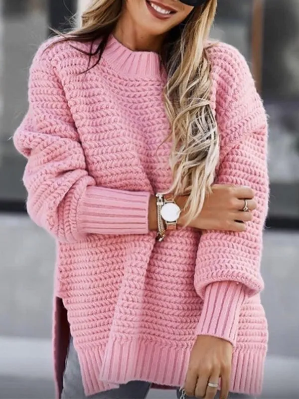 Mock Neck Chunky Knit Sweater