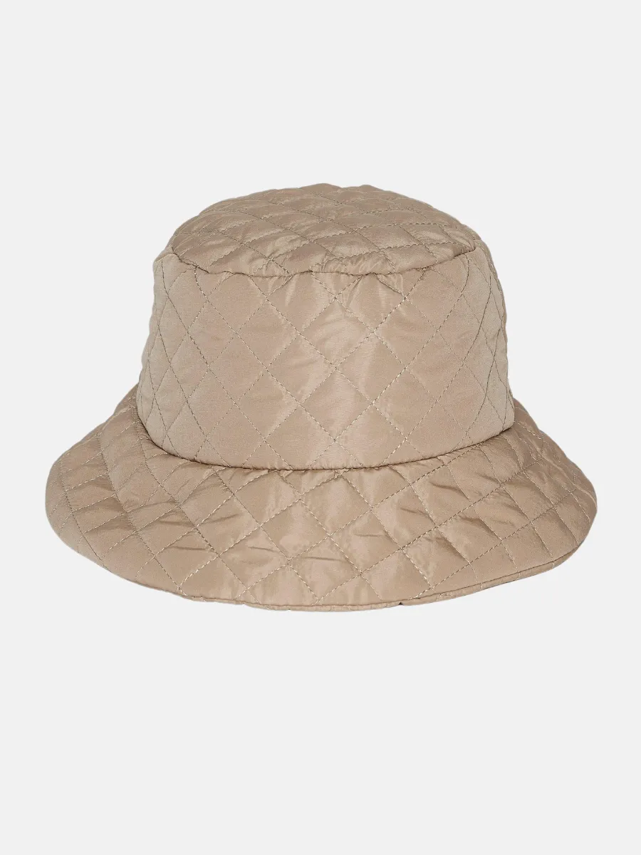 Modern Quilted Bucket- Camel