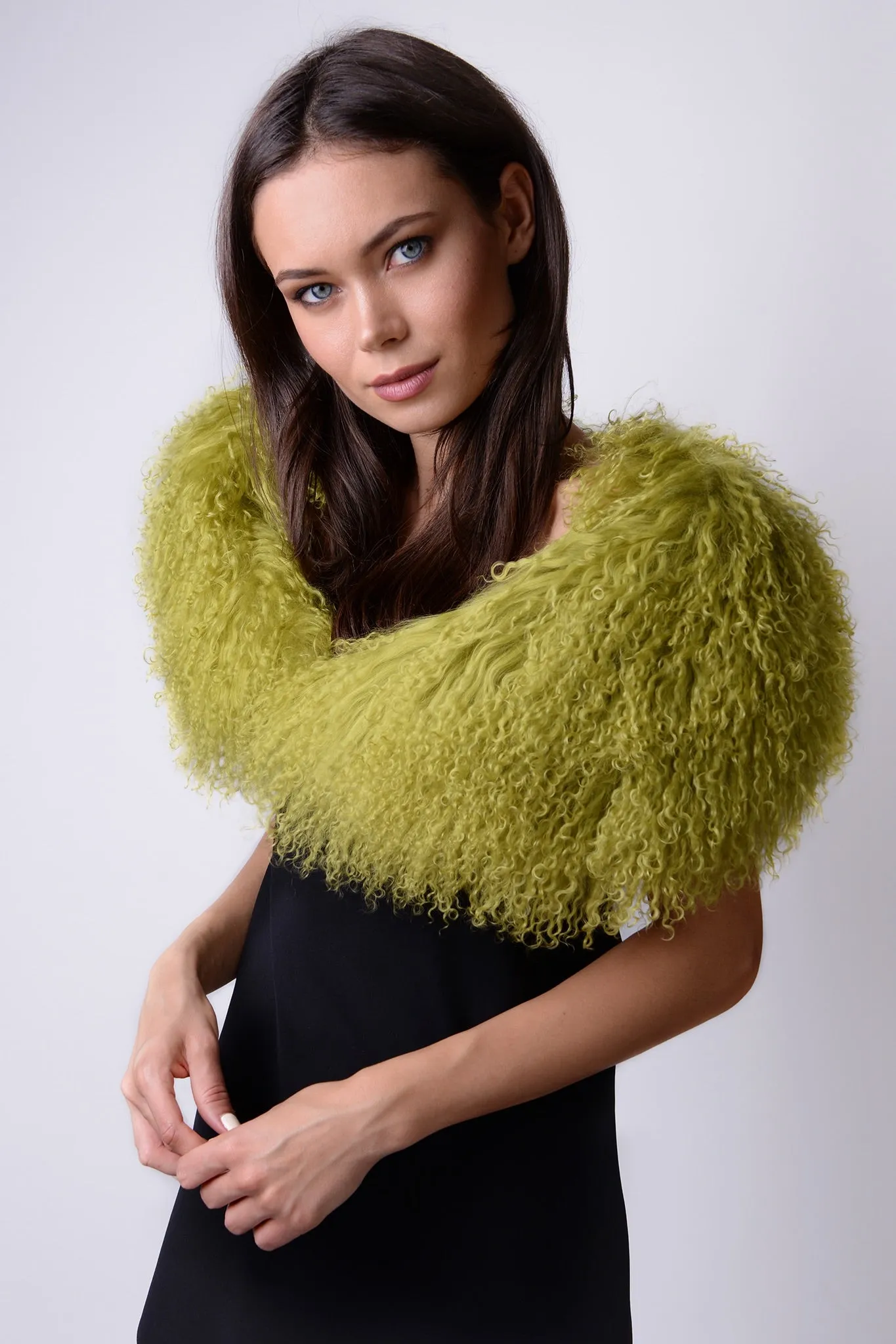 Mongolian Wear-3-Ways Shawl Golden Lime