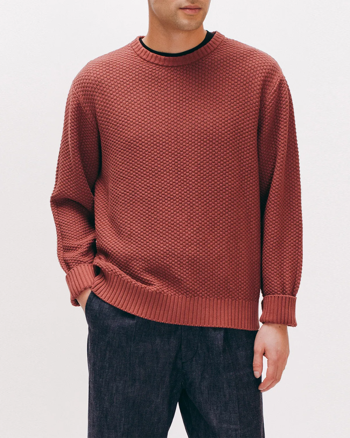 Overdyed Knit Sweater - Mauve