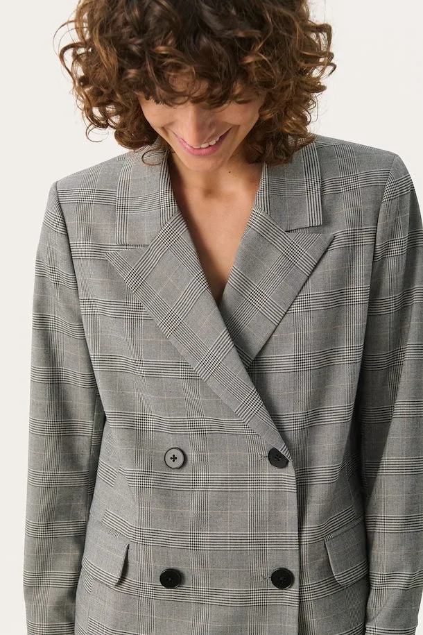 Part Two Sines Blazer in Grey Check