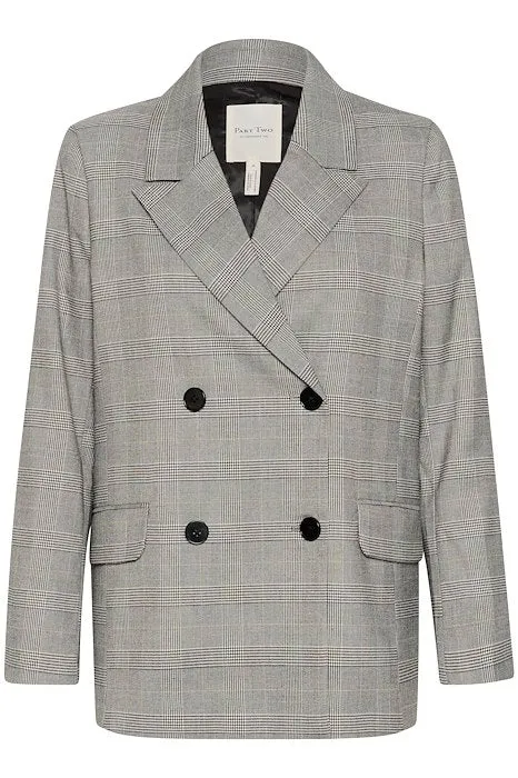 Part Two Sines Blazer in Grey Check