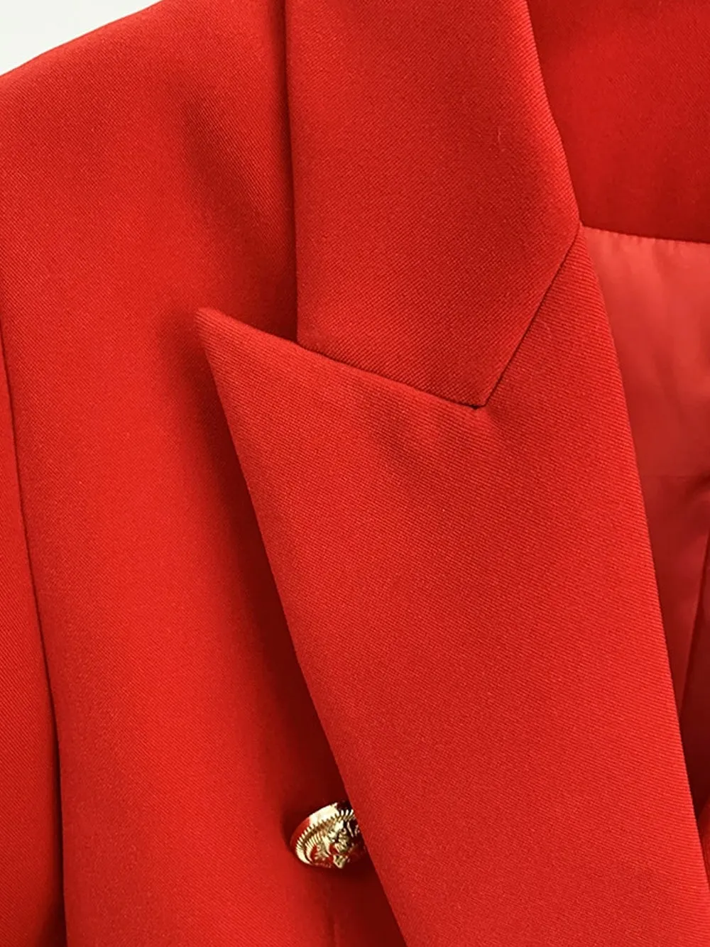 PENELOPE Double-Breasted Blazer in Red