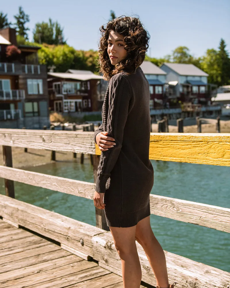 Recycled Cotton Cable Sweater Dress