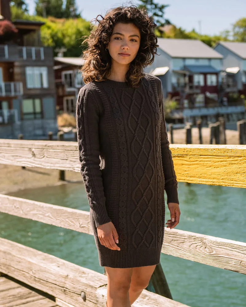 Recycled Cotton Cable Sweater Dress