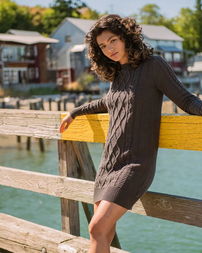 Recycled Cotton Cable Sweater Dress