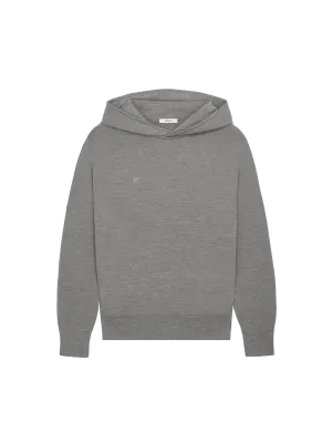 Regenerative Merino Wool Hoodie—grey marl