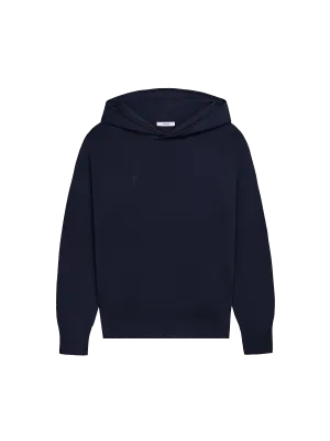 Regenerative Merino Wool Hoodie—navy