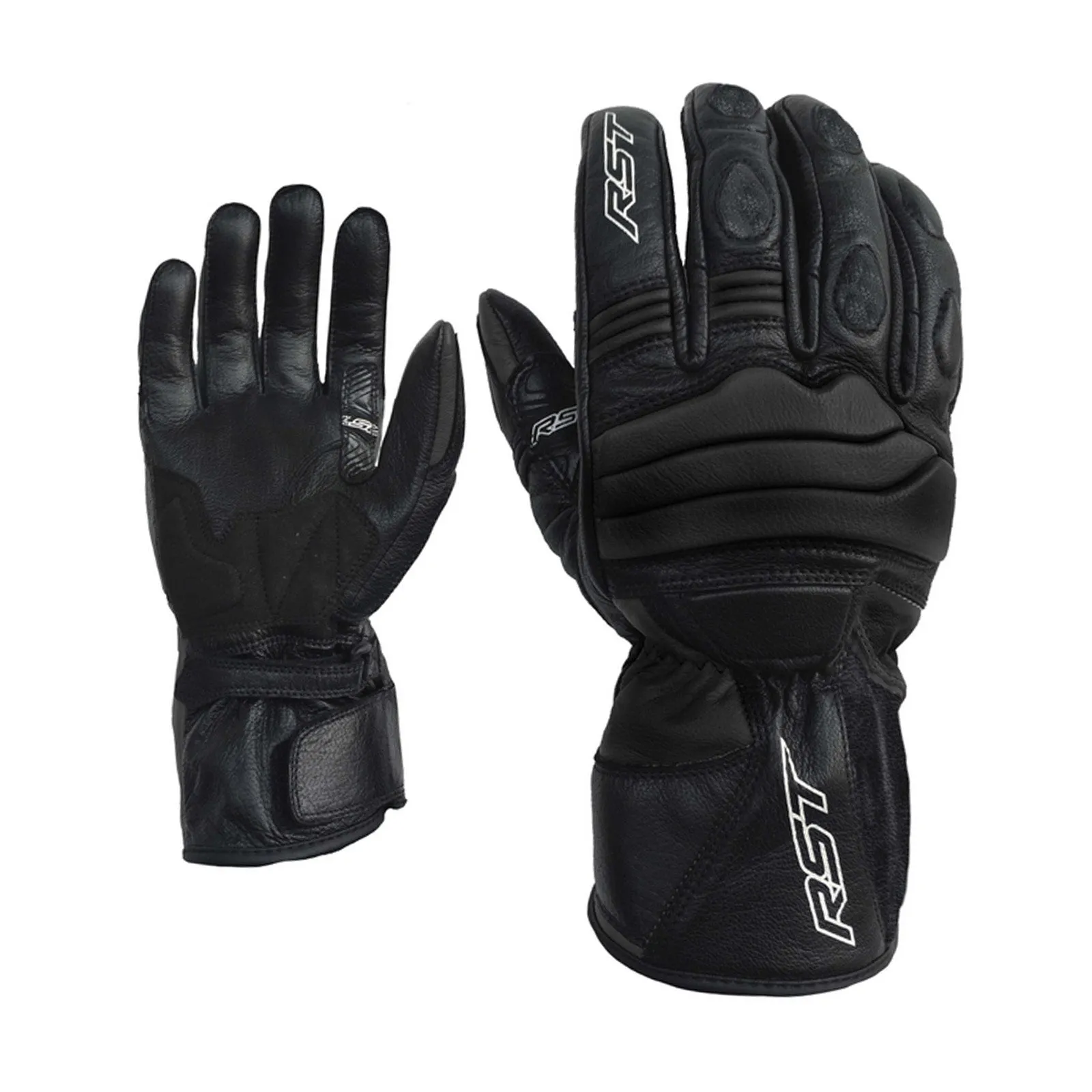 RST Jet City CE Approved Leather Waterproof Motorcycle Bike Gloves Black