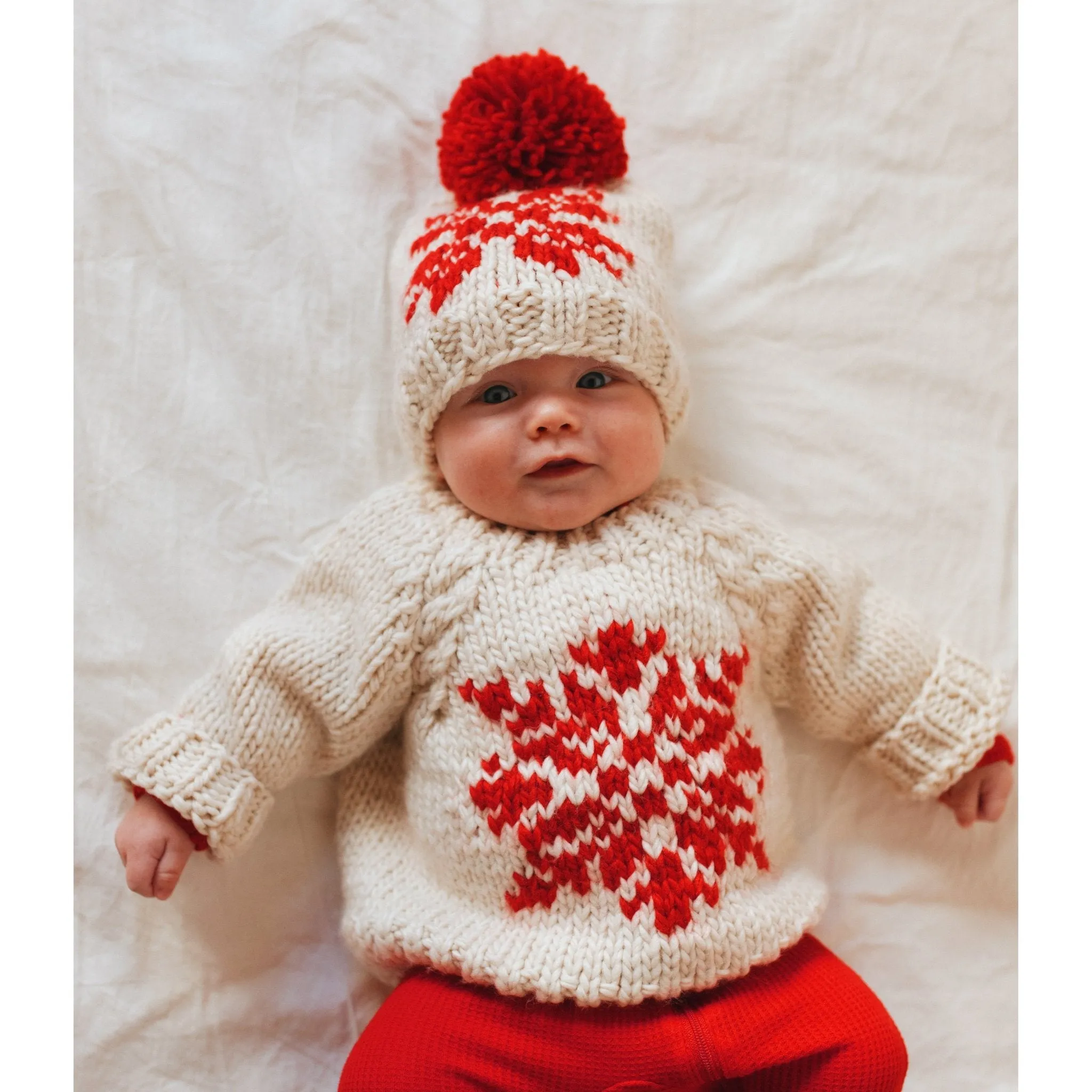 Snowflake Natural Crew Neck Sweater for Baby & Toddler