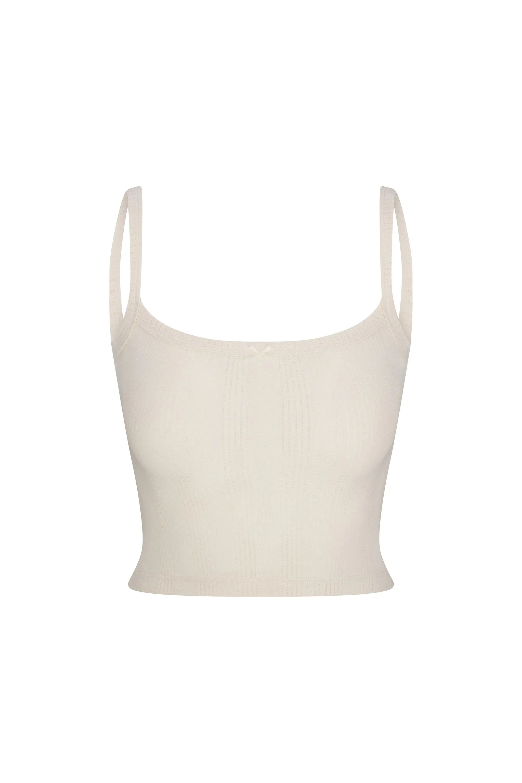 Square Neck Pointelle Cami in Gossamer