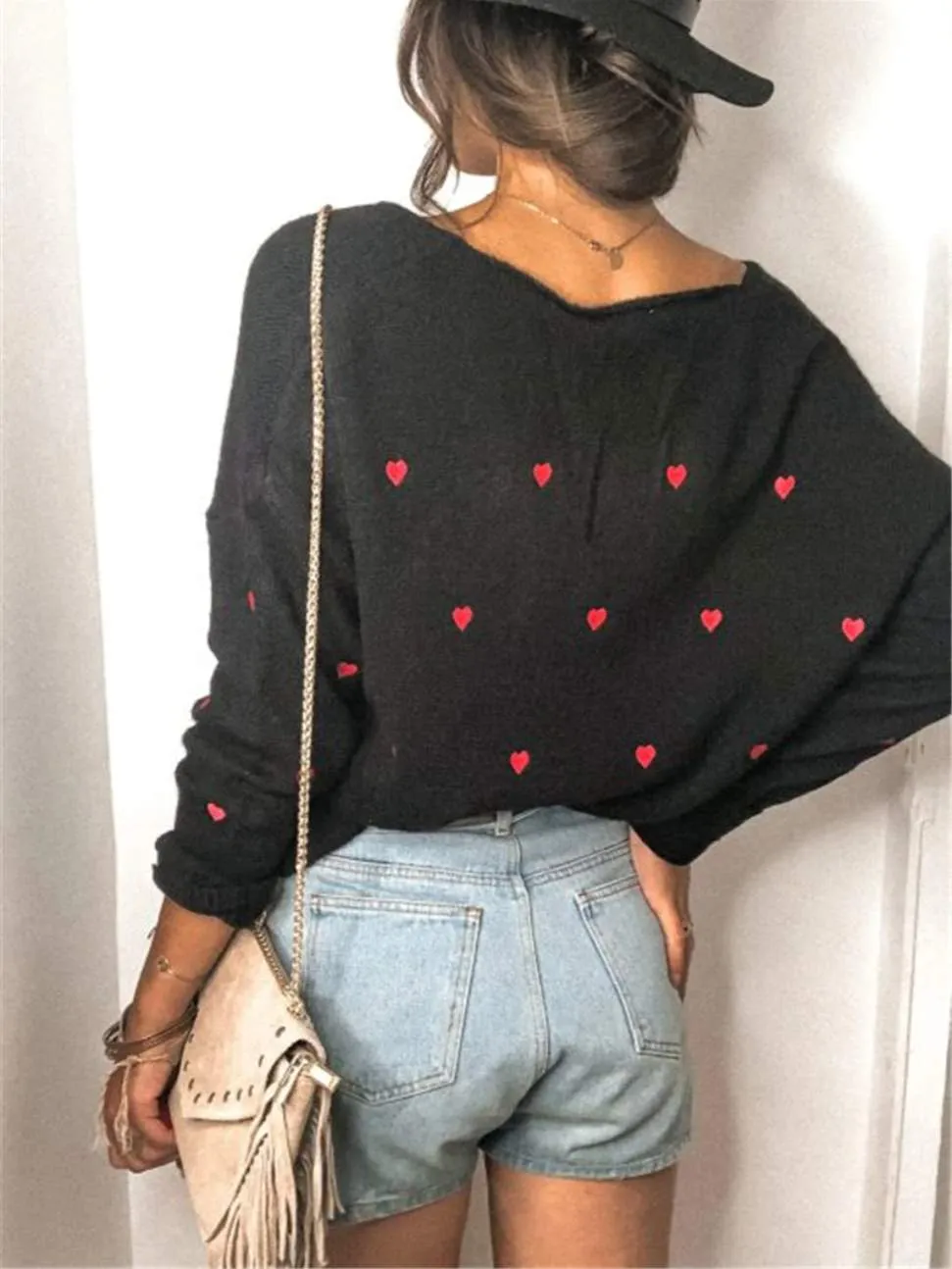 Sweet Heart Black Jumper