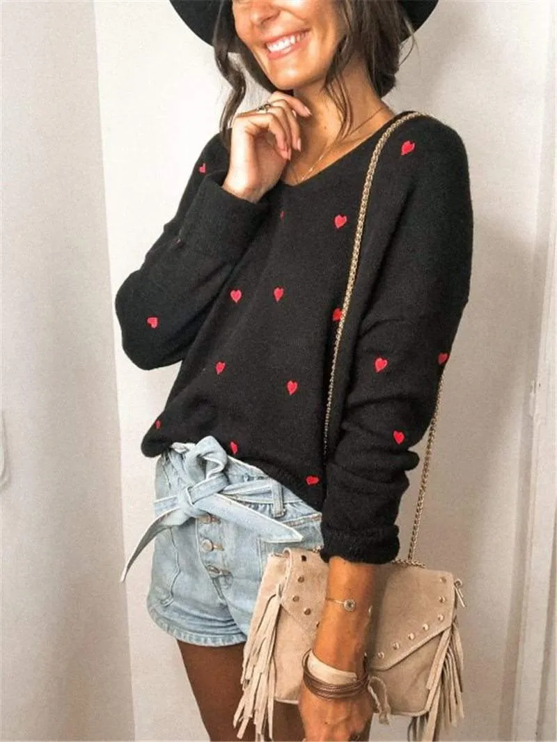 Sweet Heart Black Jumper