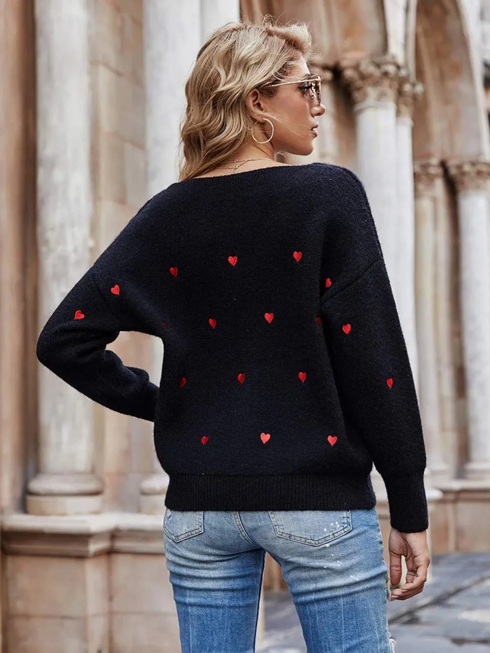 Sweet Heart Black Jumper